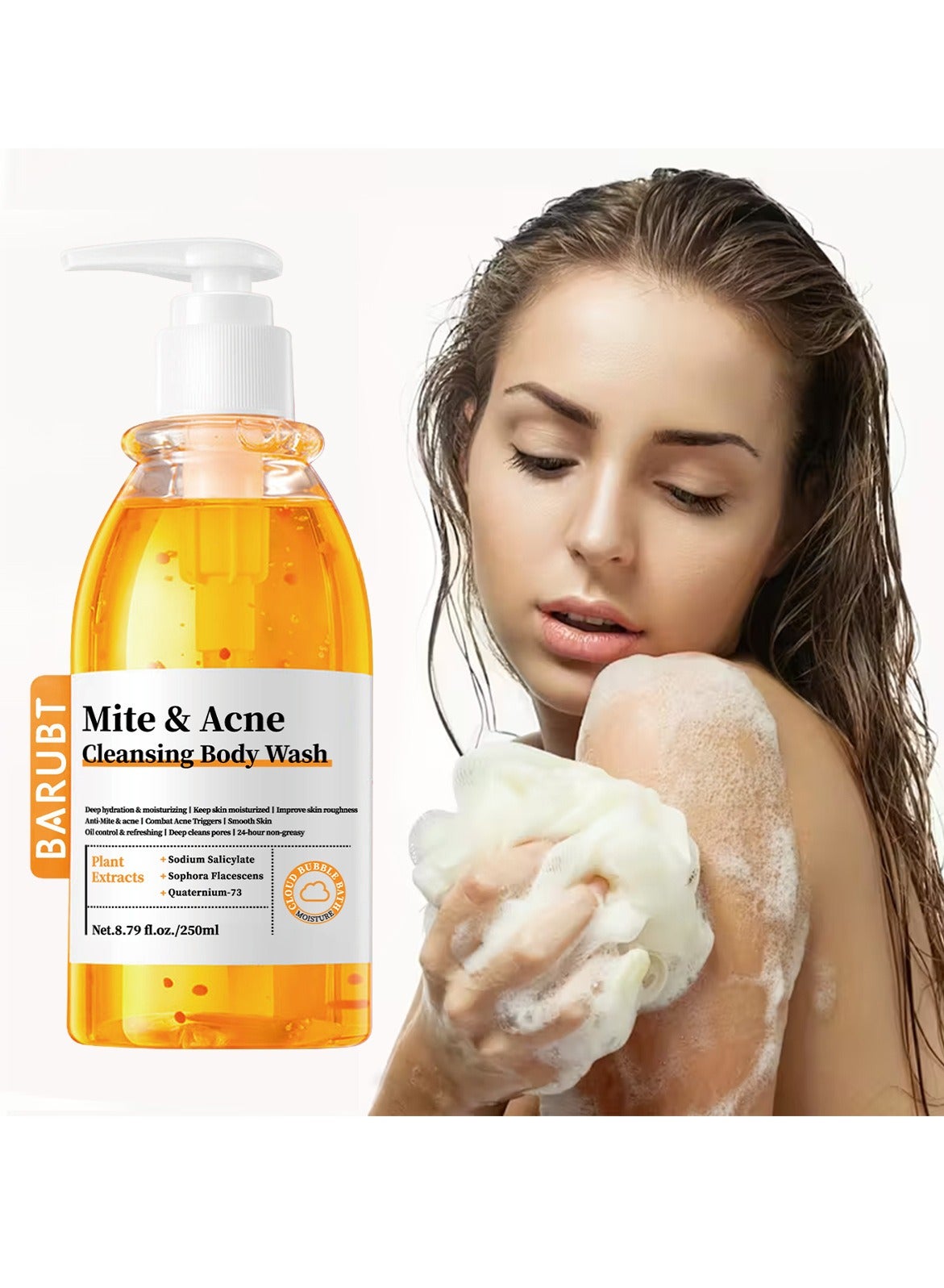 BARUBT Professional Anti-Mite Acne Body Wash - Oil Control, Acne Prevention, Deep Cleansing, Improves Body Acne
